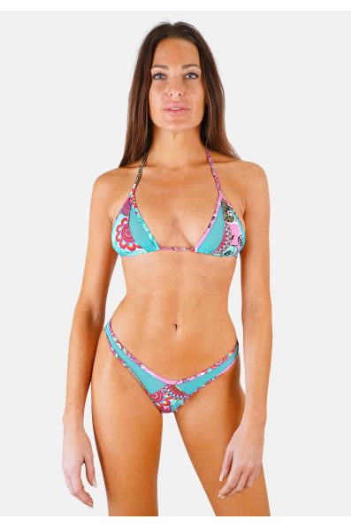 Bounty | Maillot de bain tanga bikini brésilien violet bleu rose orange